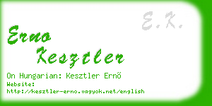 erno kesztler business card